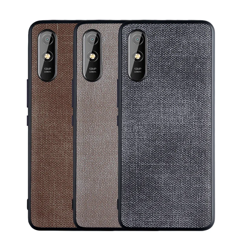 

Rough canvas Fabric & Hard PC & Soft TPU case for Xiaomi Redmi 9A