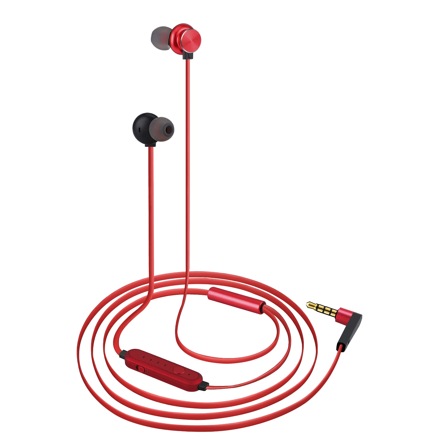 

Cheap Earphone With Wired 12 Voices Change Earphones Wired 3.5MM Sport in Ear Earphone, Red, black