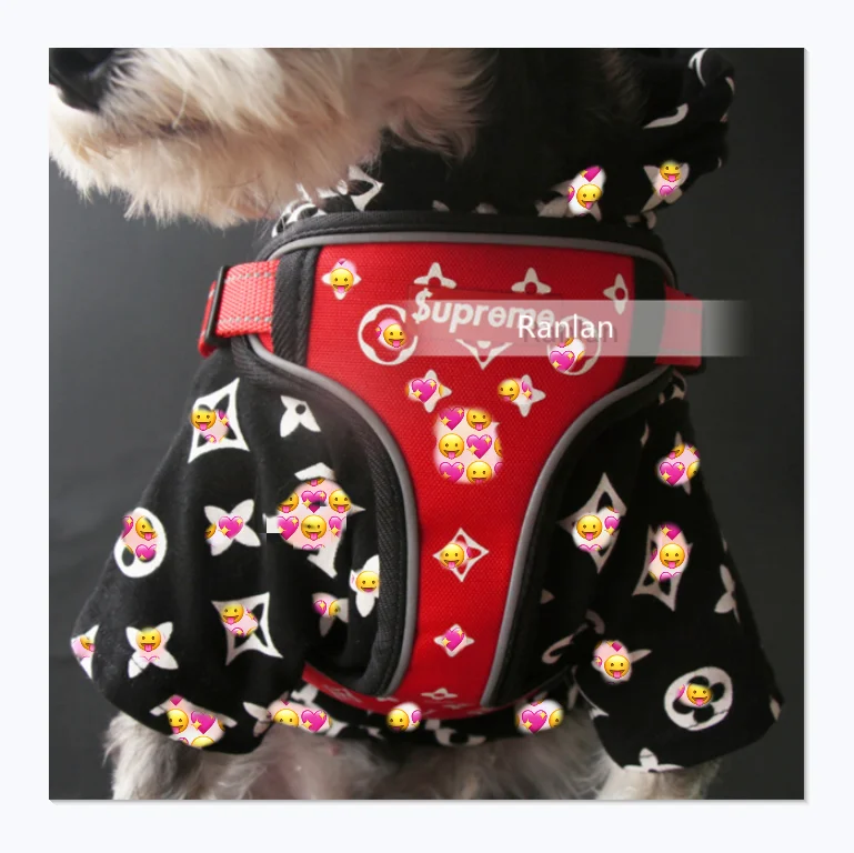 

Popular High-end customization luxury pet supplies dog harness leash suit
