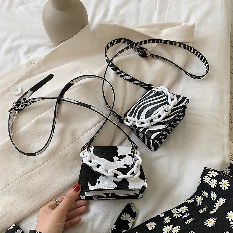 

Animal Printed Mini Crossbody Bags Fashion Cow Pattern Shoulder Bag Small Chain Handbags for Women 2020