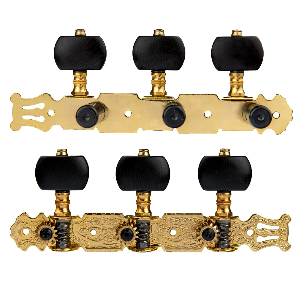 

Alice Classical Guitar Tuning Peg 1:14 Gear Ratio Guitar Peg Tuner Machine Heads Tuning Key Guitar Accessories AO-020V3P, Gold+black