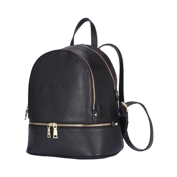 

Blu Flut custom logo design unisex small black mini genuine leather backpack bag travel backpack