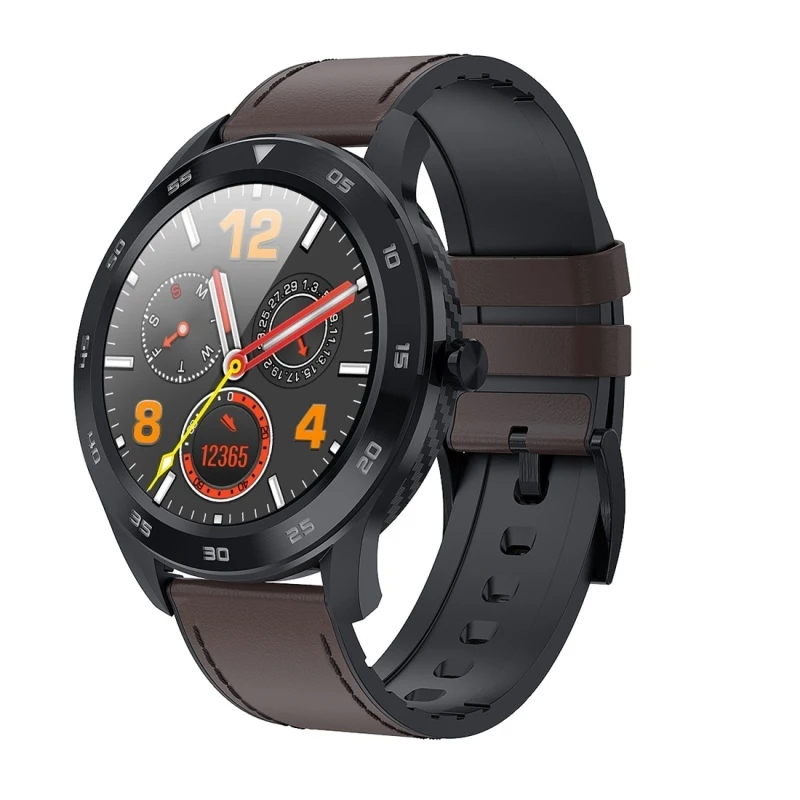 

IP68 Waterproof DT98 1.3 inch TFT Color Screen Leather Watchband Smart Watch Bracelet Wristband