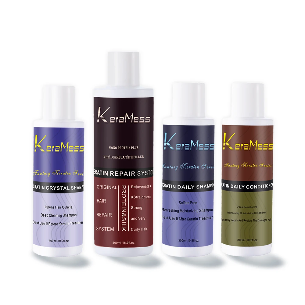 

Full Set Hair Treatment Series Brazilian keratin type KeraMess Free Formaldehyde Protein keratin Curl Hair Straightening