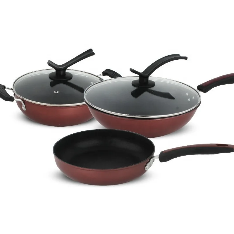

5pcs Cookware Deep Frying Pan Skillet Non stick Saucepan Nonstick Pots and Pans Set