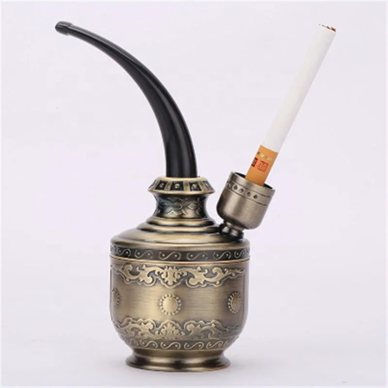 

Metal Round Pattern Tobacco Pipe, Bronze