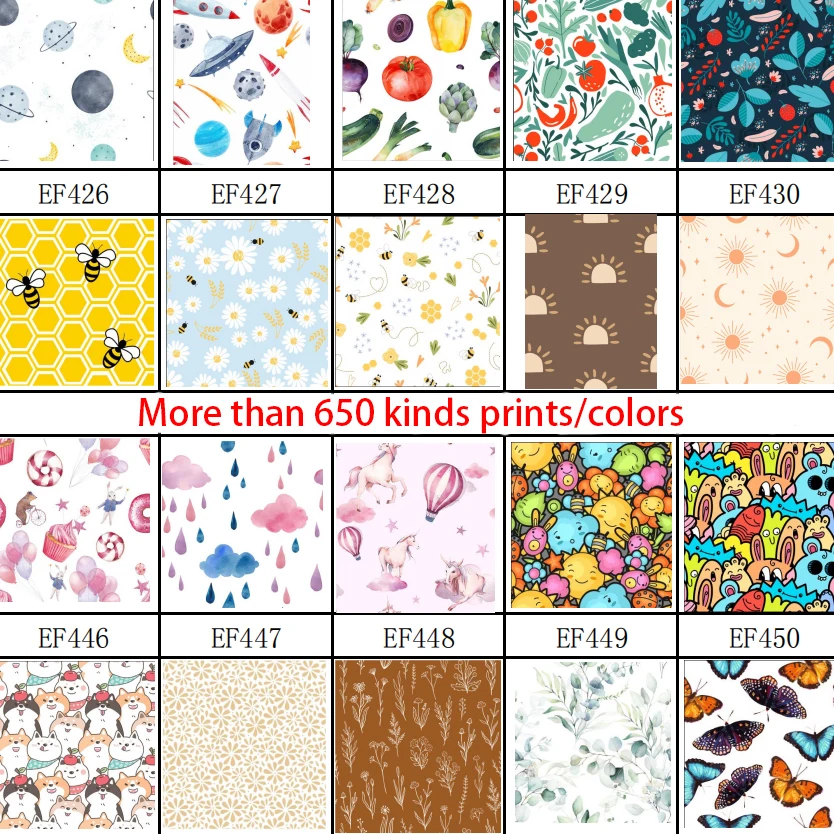 

customized print PUL waterproof fabric for cloth diaper 650 kinds prints manufacturer China happy flute