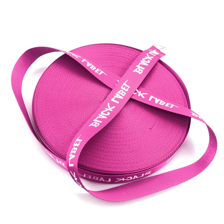 

1cm 1.5cm 2cm 100% Multi Color Jacquard Polypropylene Coated Custom Logo Organic Nylon Canvas Webbing, Accept customized