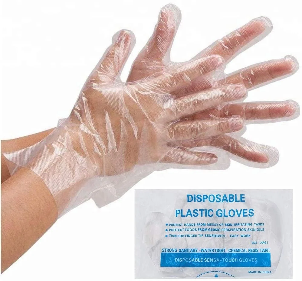 

factory direct sells 100 pieces home gloves PE disposable plastic kitchen gloves