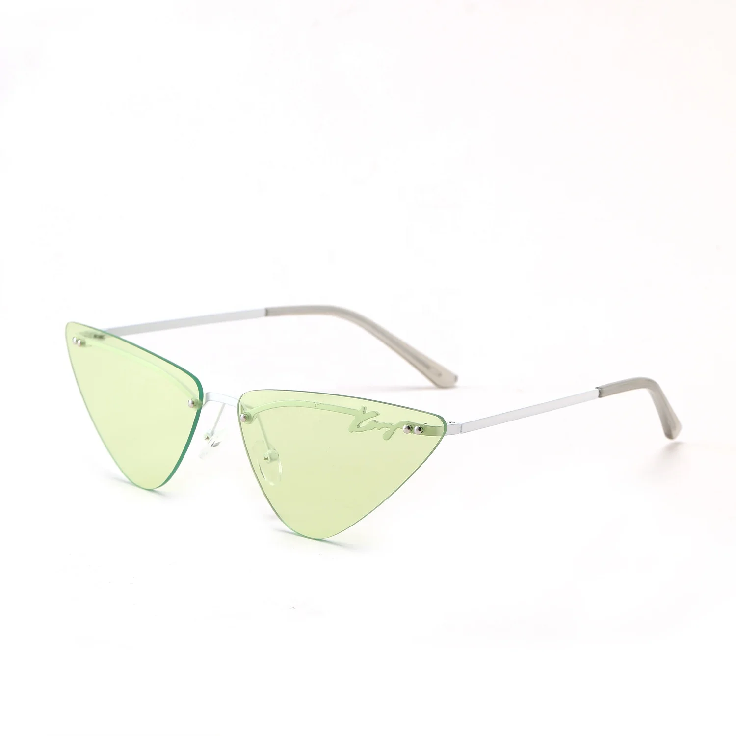 

Sunborry Wholesale Rimless Frameless Transparent Candy Color Cat Eye Party Women Girls Lady Sunglasses 2021