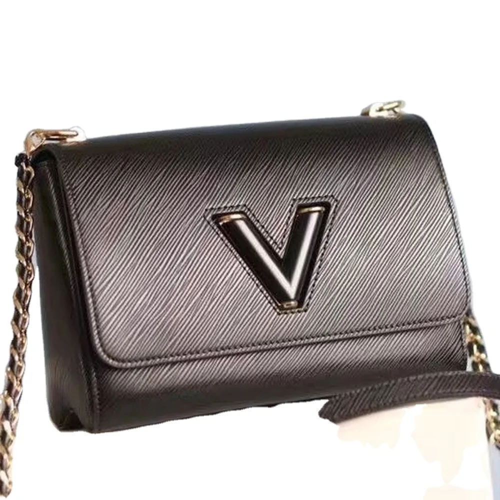 

2021 fashion luxury brand popular V-shaped chain shoulder square handbag fashion brand lady messenger bag