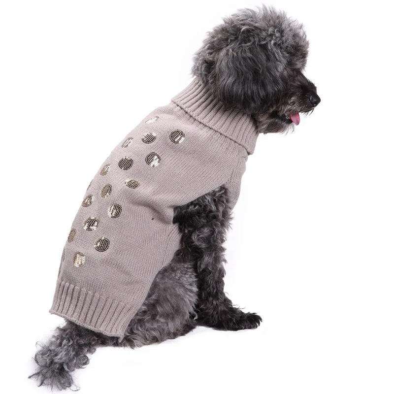 

Custom Warm Jumper Shiny Hand Made Pet Pullover Clothes Dog Sweater, Picture shows