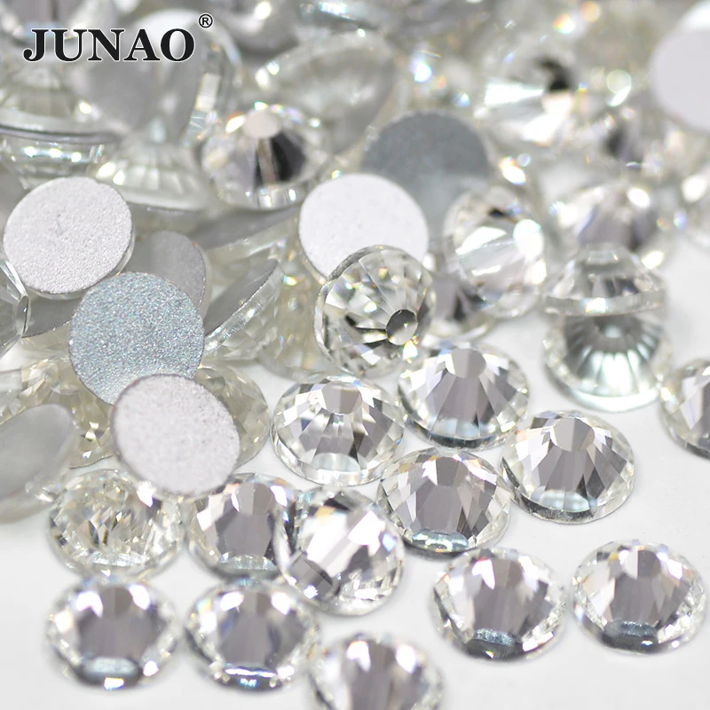 

Wholesale ss6 ss8 ss10 ss12 ss16 ss20 ss30 Non Hotfix Strass Clear Nail Art Crystal Stones Flatback Glass Crystal Rhinestones, 120 colors glass rhinestones