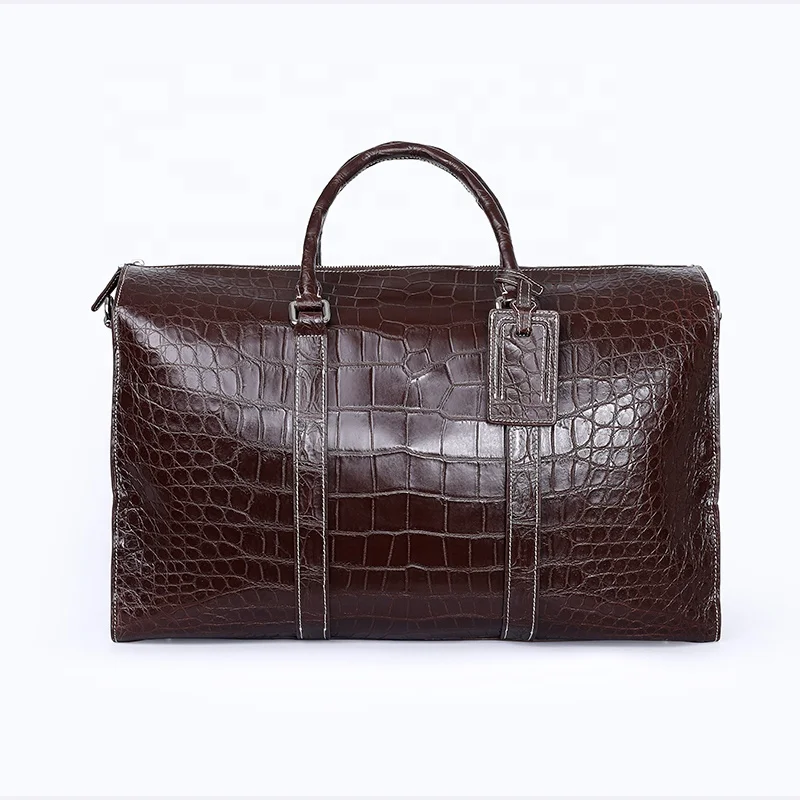 

Custom logo duffle luggage bag men's crocodile bags luxury crocodile duffle bag for man