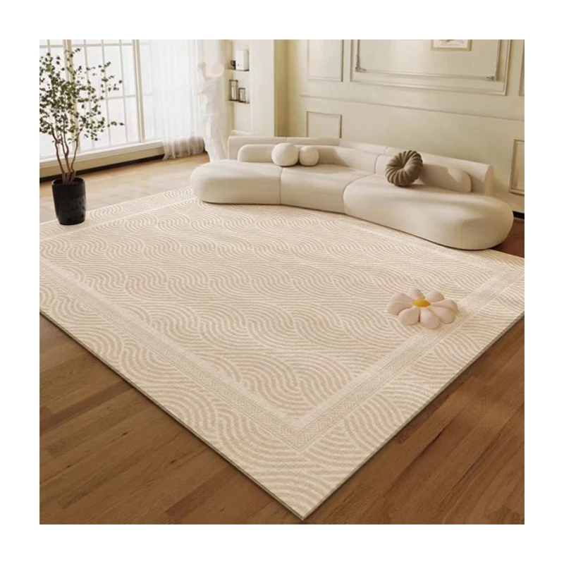 Cream Style Skin Friendly Loop Pile Carpet New Zealand Wool Carpet Thickened Texture Anti-slip Bottom Carpet