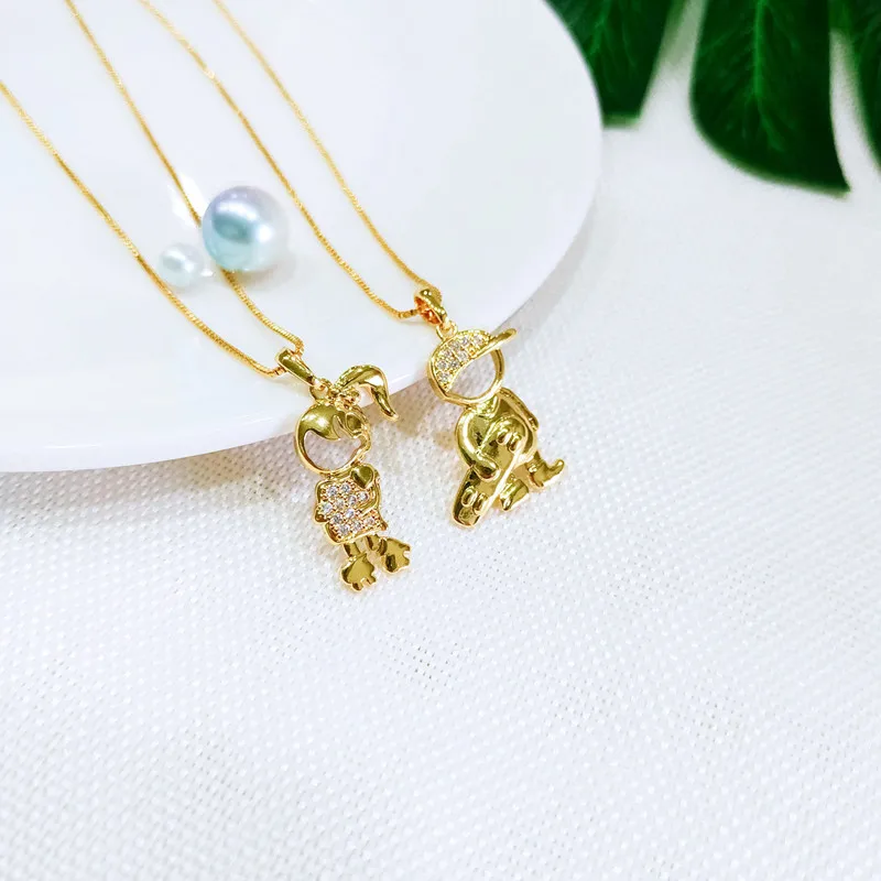 

foxi cute kids children boy girl jewelry gold plated pendant necklace