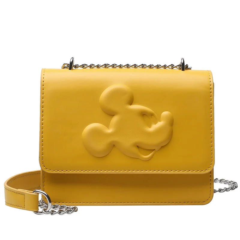 

mickey keychain for women New trending Mickey shoulder messenger bag fashion chain embossed pu Small square bag, Customized color