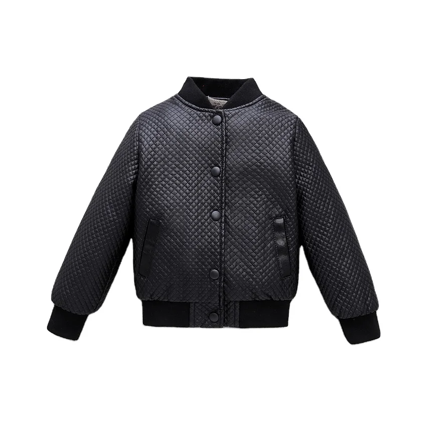 

New Customized Multisize Black Color Jackets Kids Winter Leather for Boys