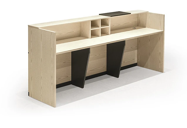 实木办公酒店前台接待桌