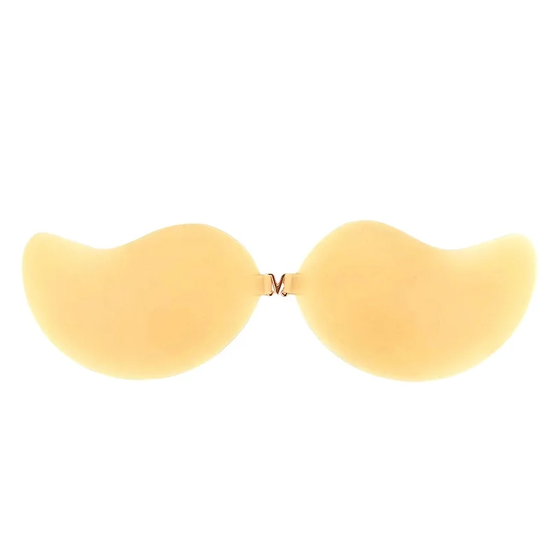 

Super Light And Thinner Mango Push Up Adhesive Bra 100% Silicone Matte Invisible Bra, Nude