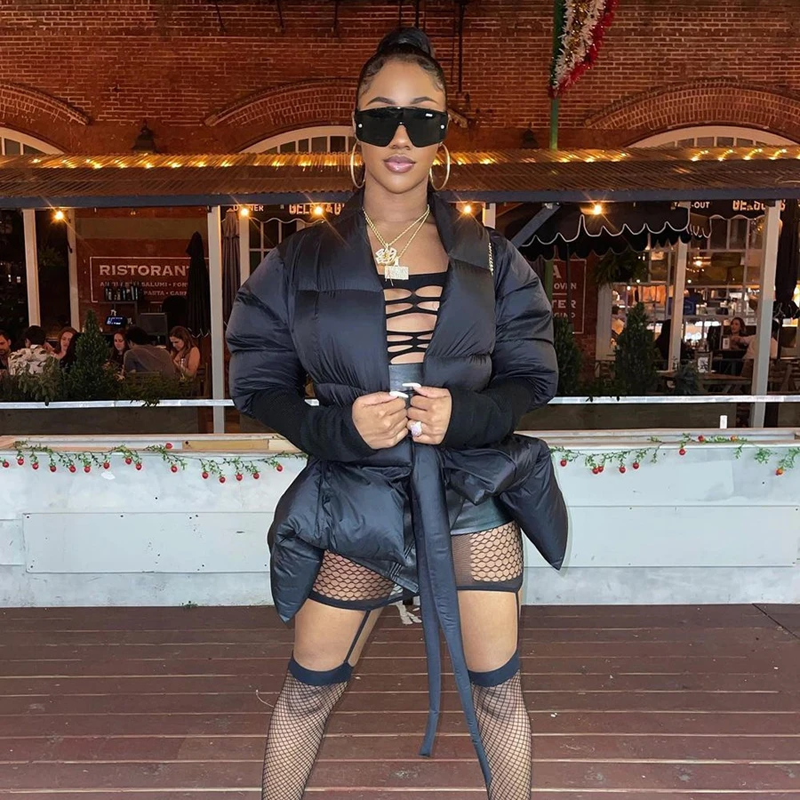 

Kliou W21Y07688 Keep Warm Women's Coats 2021 Winter Solid Puff Coats And Jackets Women