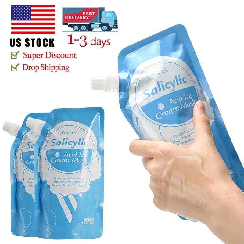 

Factory Price Best Sleeping Facial Mask Whitening and Moisturizing to Prevent Acne Salicylic Acid Ice Cream Mask, Customized ice cream color