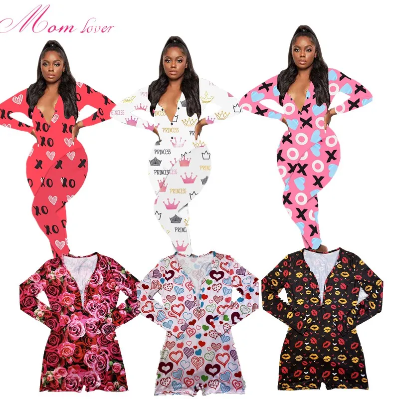 

Hot Valentine's Day pajamas with hip casual wear women's slim pajamas honeymoon sexy pajamas Valentine's Day multi color lovely