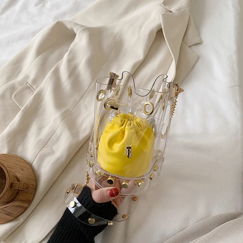 

Fashion trendy small ladies hand bags clear mini round jelly purses handbags
