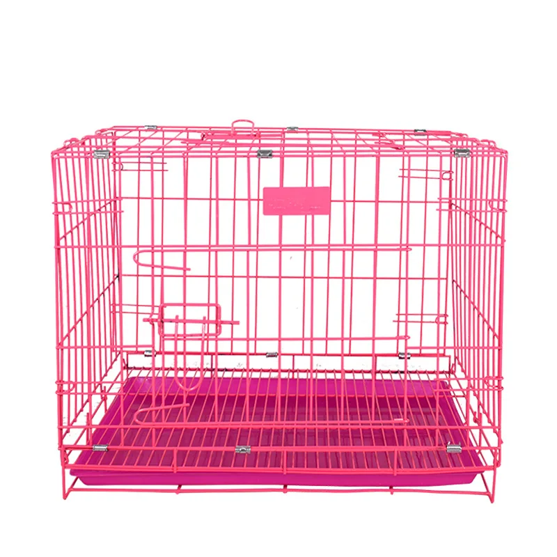 

High Quality Double Door Mulitiple Size Metal Dog Cage Metal Luxury Small Collapsible Pet Display Dog Cages, Black,blue,pink