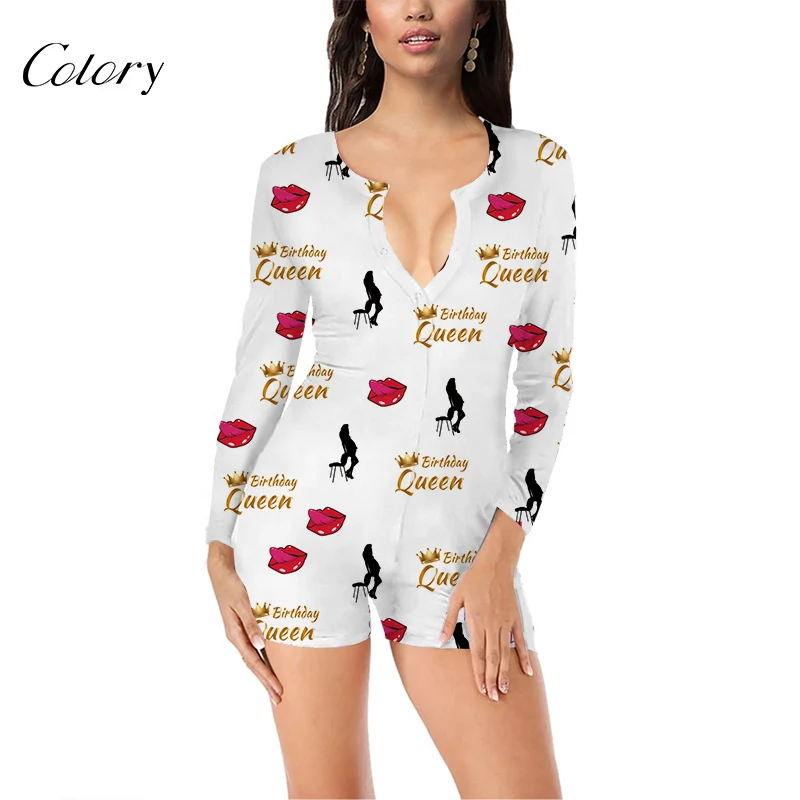 

Colory Adult Long Sleeve Woman Camo Male Romper, Picture shows