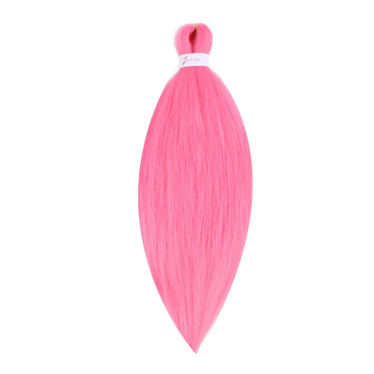 

Extensions Custom 3 Tone Pink Wavy Women Yaki Colorful Private Label Hair Bulk Synthetic Braiding Hair