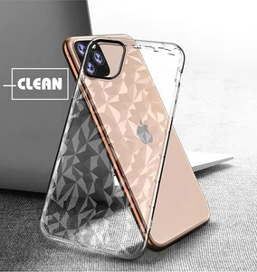 Factory Diamond pattern Crystal Transparent Phone Case Mobile Phone Cover For iPhone 11 Case