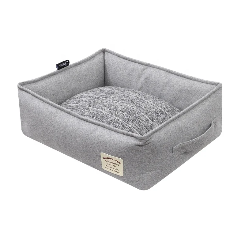 

Bobbypet Superior Quality Oxford Fabric Waterproof Nordic style rectangular dog bed cat soft pet designer bed for dogs