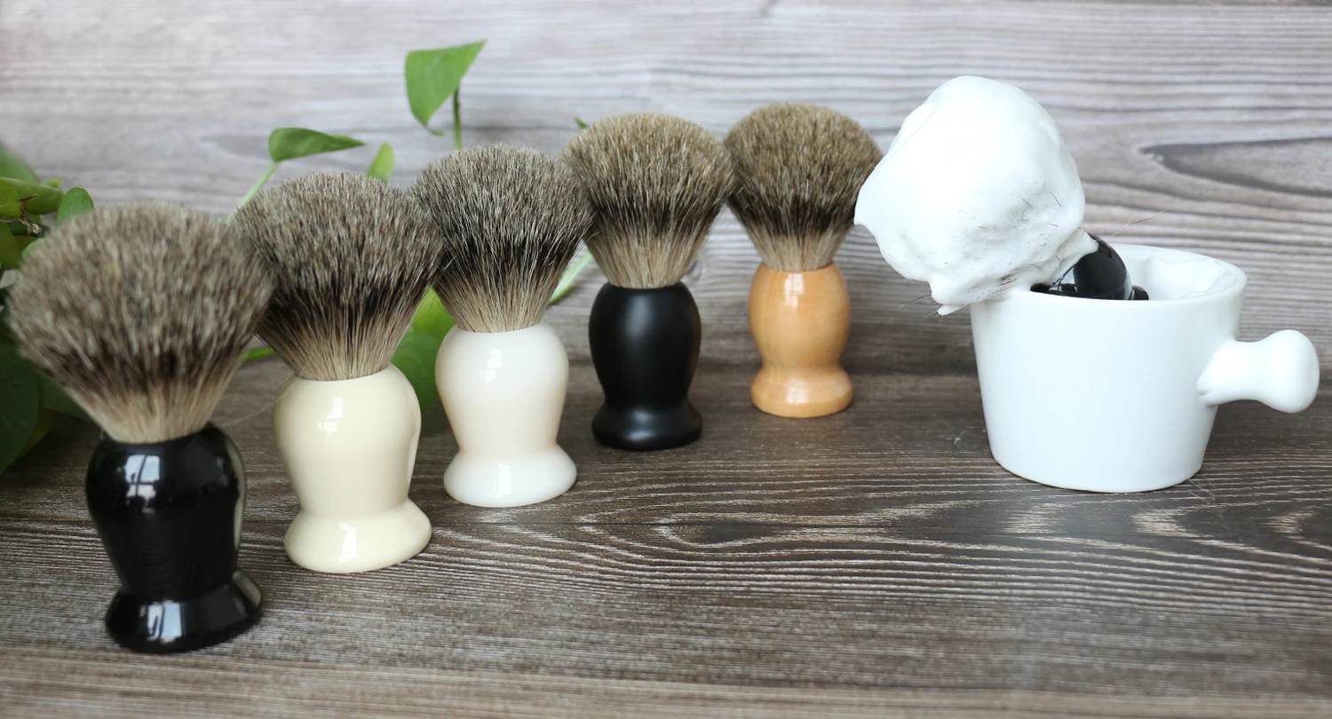 New type color resin handle honeycomb traditional shaving brush synthetic badger black