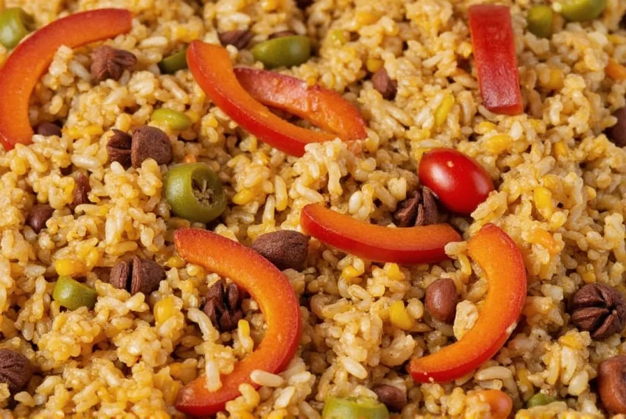 Fresh herbs sprinkled over jambalaya