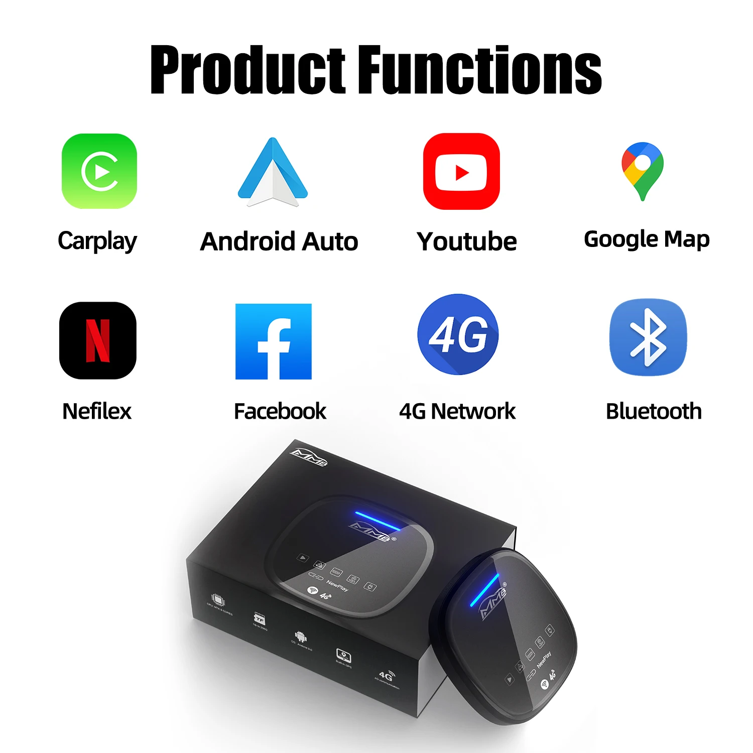 

MMB MAX Wireless carplay ai box universal 4GB+64GB Android box mmb wireless carplay adapter yotube portable AI box