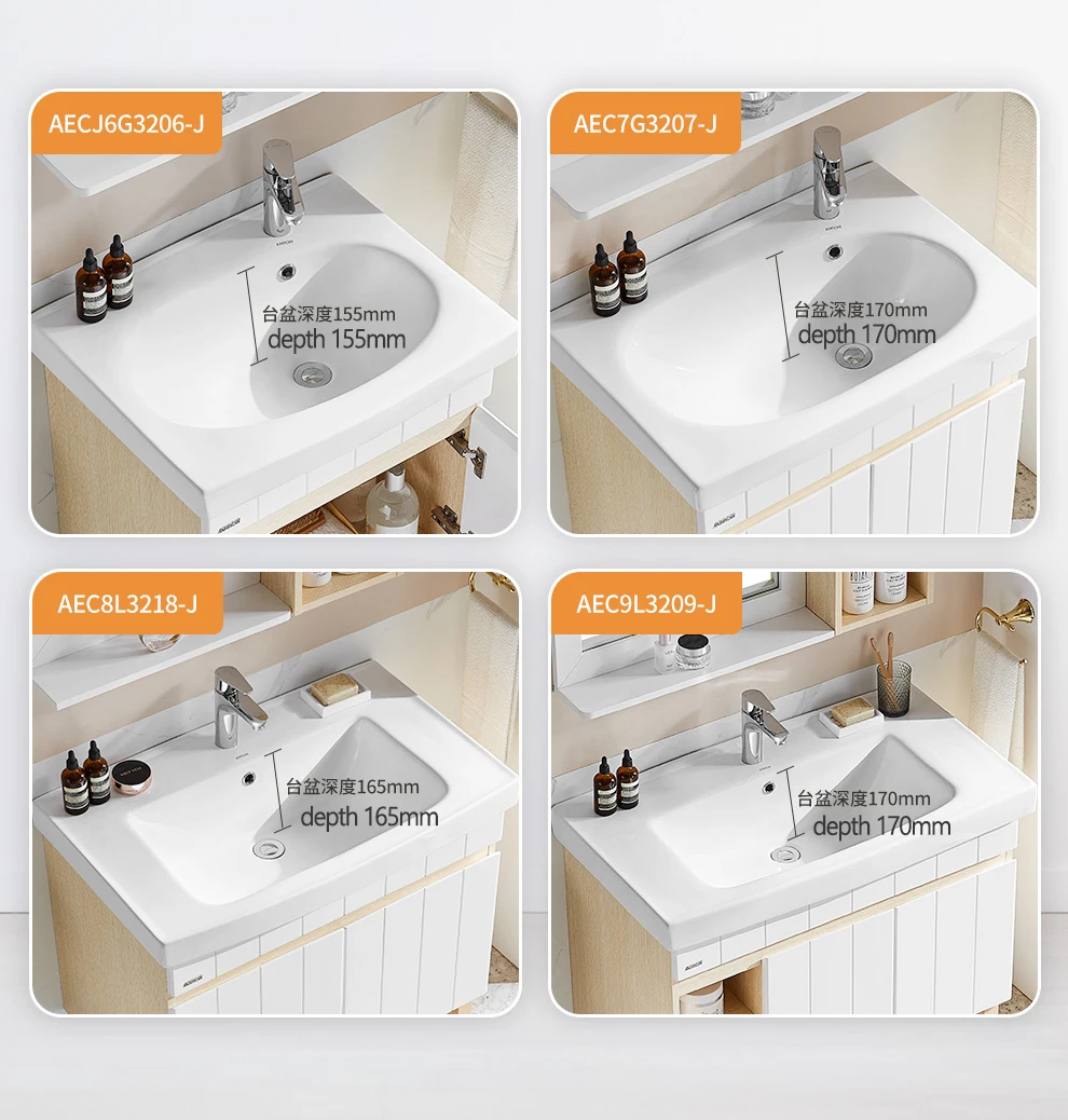 ARROW Brand High Quality Waterproof Wash Basin Luxury Vanity Space Aluminum White Bathroom Cabinet