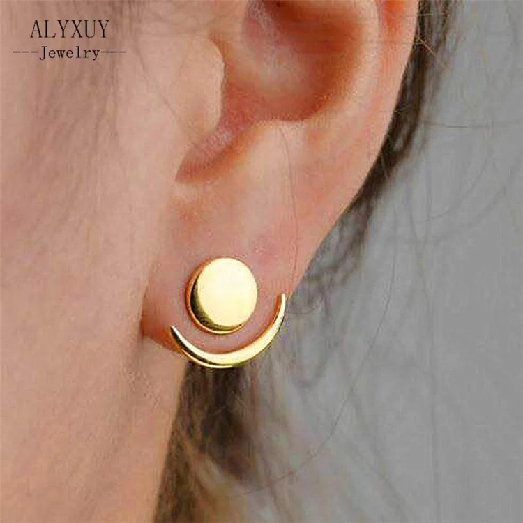 Fashion Sun Moon studs Earrings for Women Gold Color earrings Earrings minimalist Jewelry Wholesale