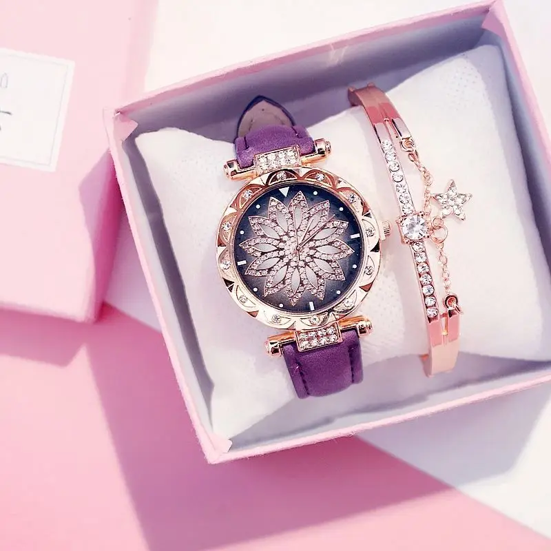 

9 Colors Watch Set 2022 Luxury Women Watches Crystal Bracelet Ladies watches wholesale