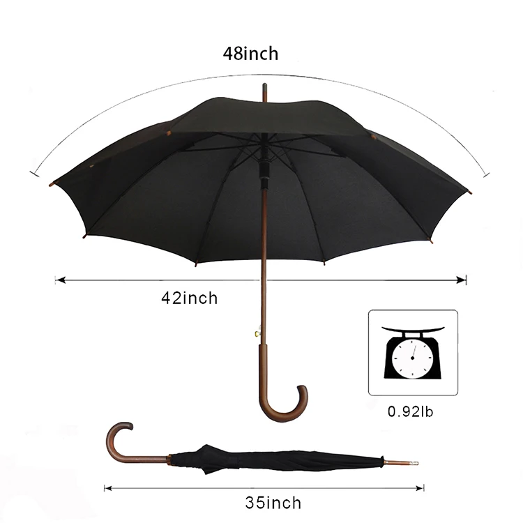 

logo printing premium wooden umbrella for gift