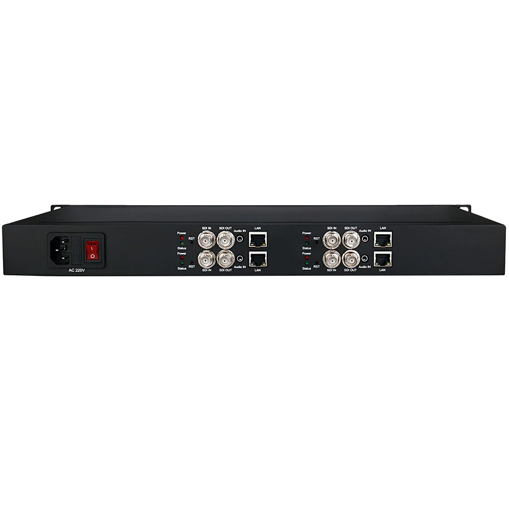 

1U 4 channel H.265 HEVC hd-sdi video encoder support RTSP RTMP UDP RTP ONVIF streaming encoding