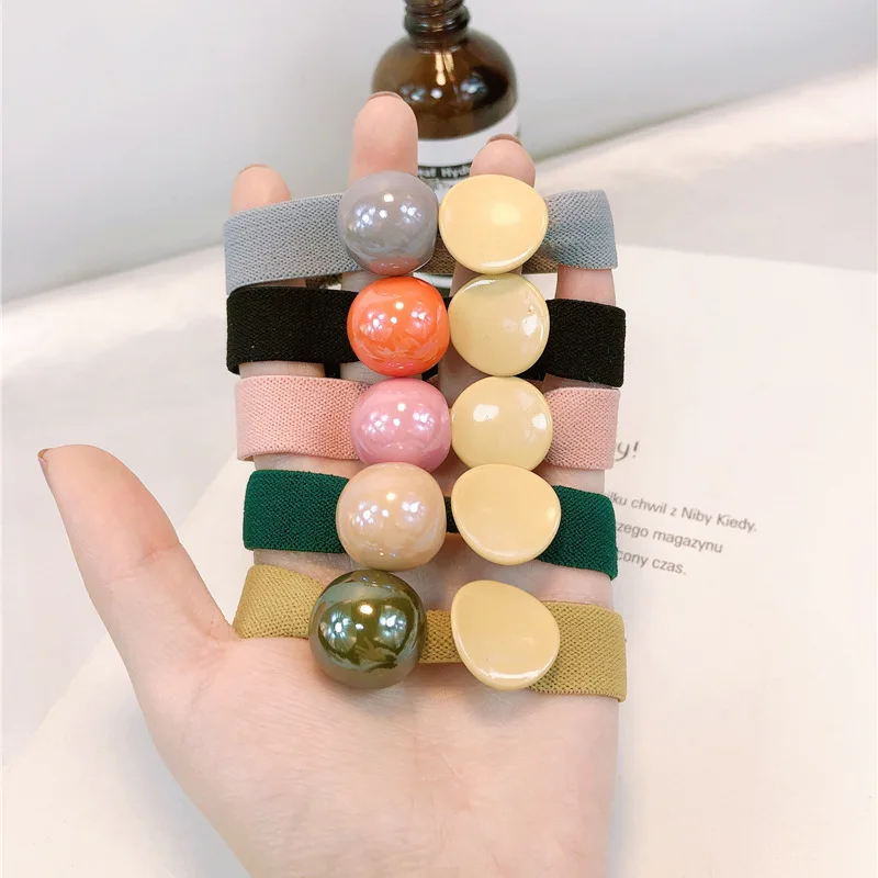 

In Stock! Fashion Colorful Hair Tie Korean Simple Design Elastic Hair Ring Hair Band For Women