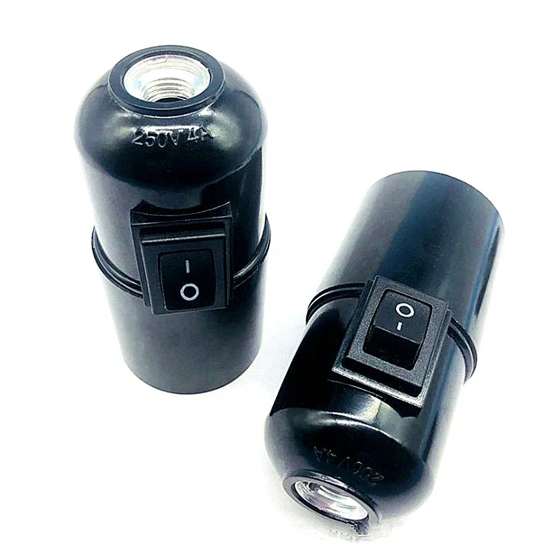 

Environmental protection screw lamp holder with switch Bakelite Retro E27 Light Bulb Holder Socket