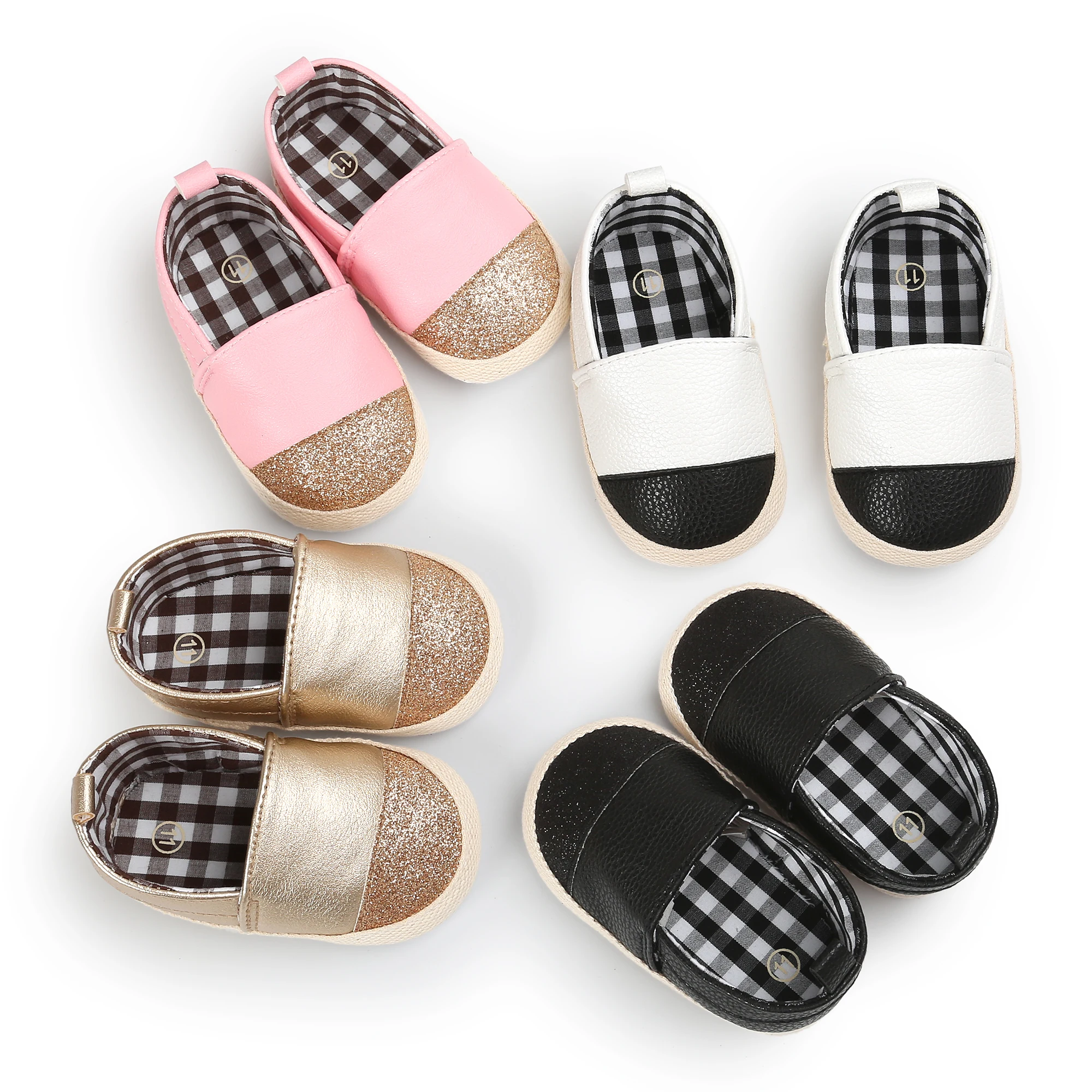 

Amazon hot PU Leather multicolor Loafers anti-slip prewalk infant crib Baby Loafers shoes, 3 colors