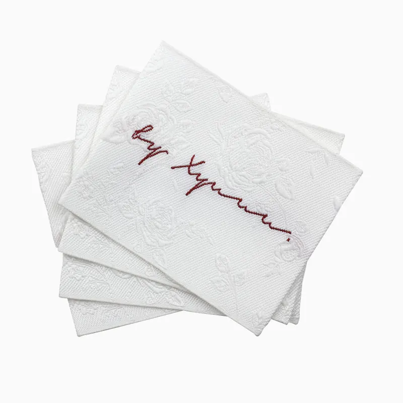 

Price Name Tags Custom Shuttle Loom Damask White Label Woven Label Clothing Labels, Custom color