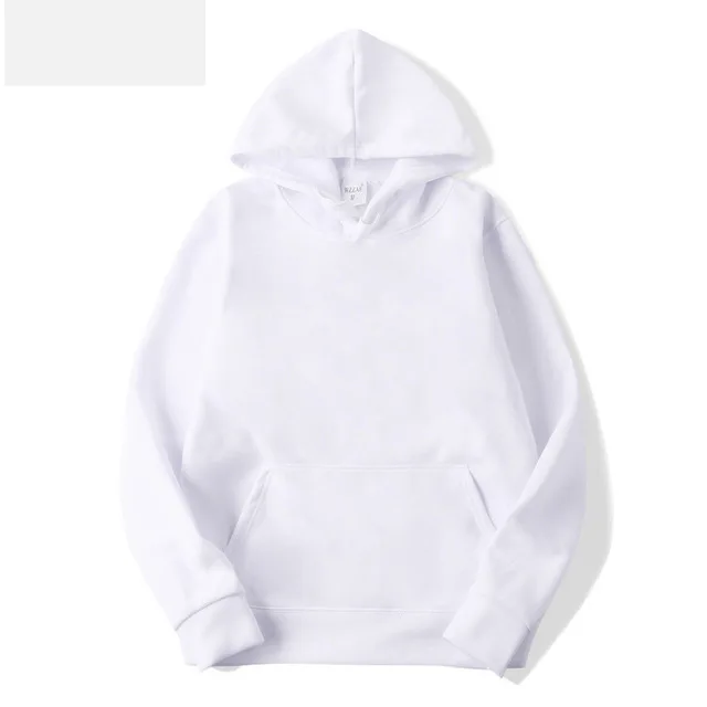 

2021 bulk white Private custom Logo cotton polyester Men Casual Hoodies Pullover Solid string Sweatshirt