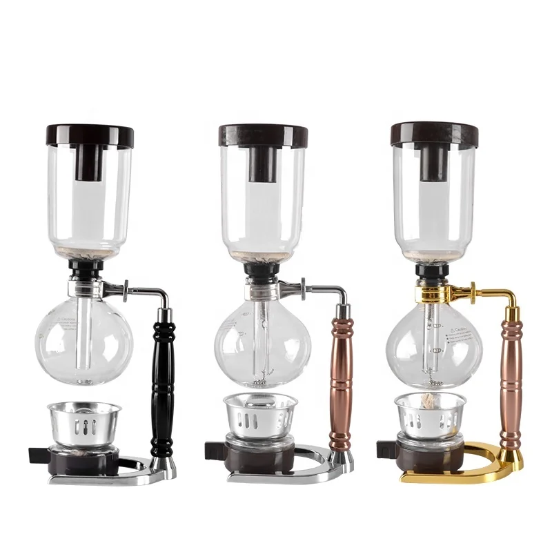 

CAFEMASY Coffee Syphon 3 Cups 5 Cups Balancing Syphon Machine Coffee Syphon Maker Coffee Siphon, Black, gold, rose gold