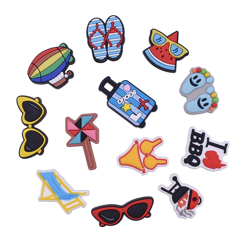 

New Arrival summer camping Charms Clog Decoration US Charms PVC Shoes Charm for DIY Croc Gift