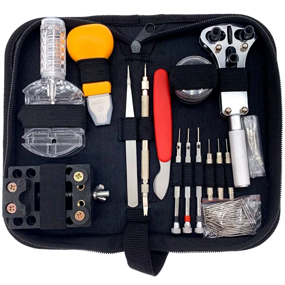 

Watch Back Case Opener watchband Link Remover 144 pcs watch repair tool kit, Black