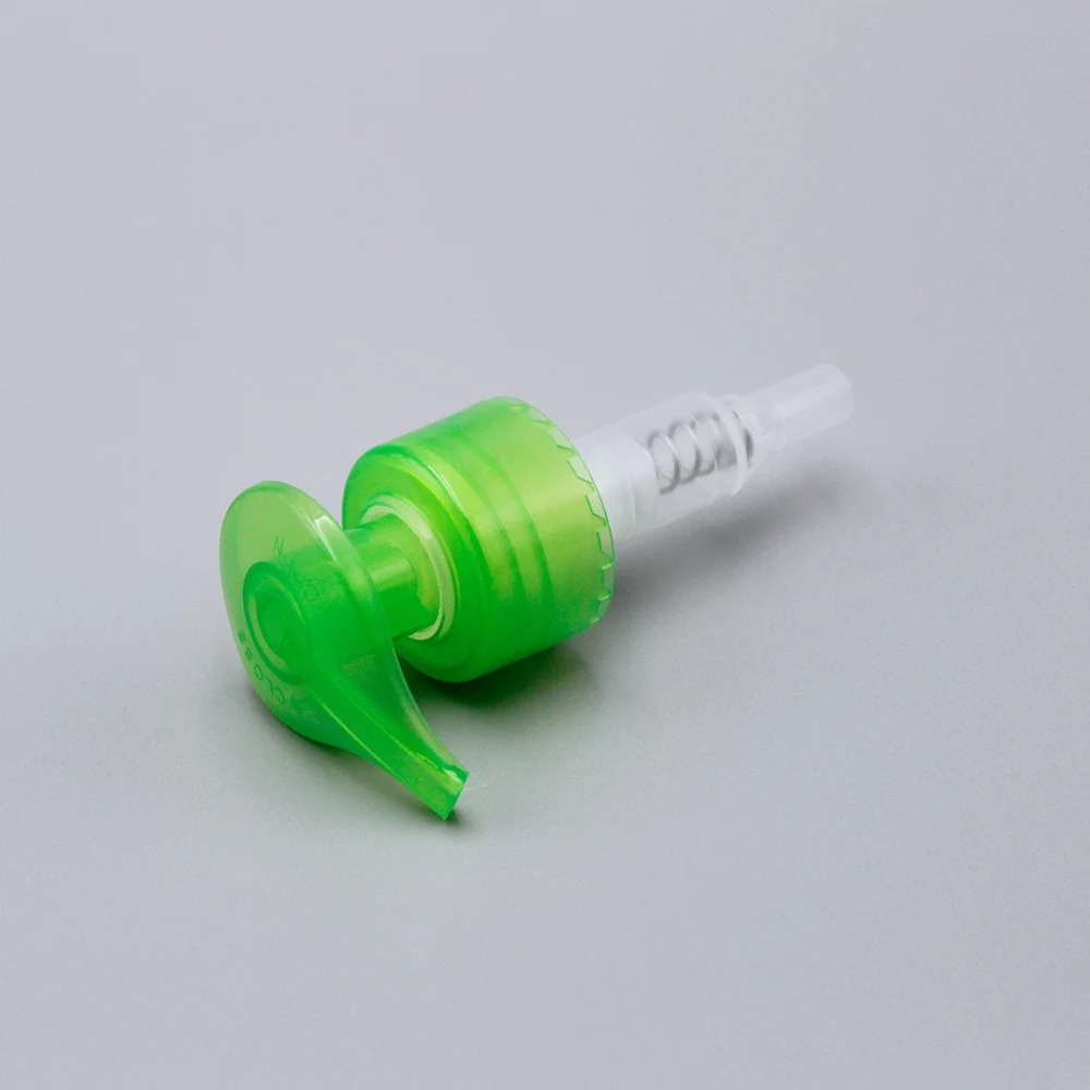 low price cosmetic plastic colorful  green lotion pump 24/410